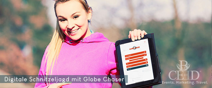 Scavenger hunt for corporate team event with Globe Chaser App - bceed events