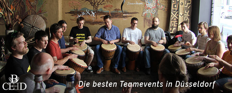 Teambuilding Düsseldorf: Der Trommel Workshop gilt als eines der beliebtesten Teamevents in Duesseldorf. Jetzt bei b-ceed buchen.