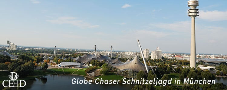 Teambuilding Muenchen:Mit Globe Chaser eine digitale Schnitzeljagd durch den Olympiapark in München als outdoor Teamevent mit b-ceed