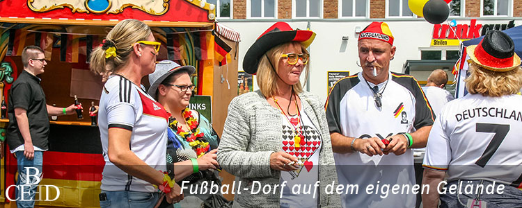 Mobile football village as teambuilding event in Bonn with b-ceed