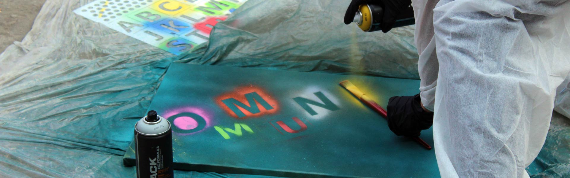 Graffiti Workshop mit Action und Kunst - sprühen im Team b-ceed