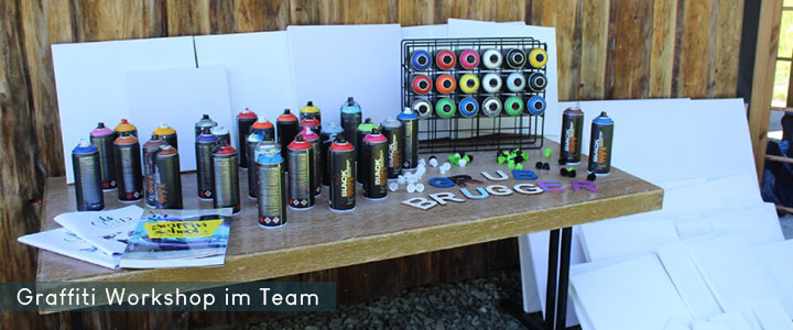 Graffiti Teamevent und Workshop - kreatives Teambuilding für Firmen von b-ceed