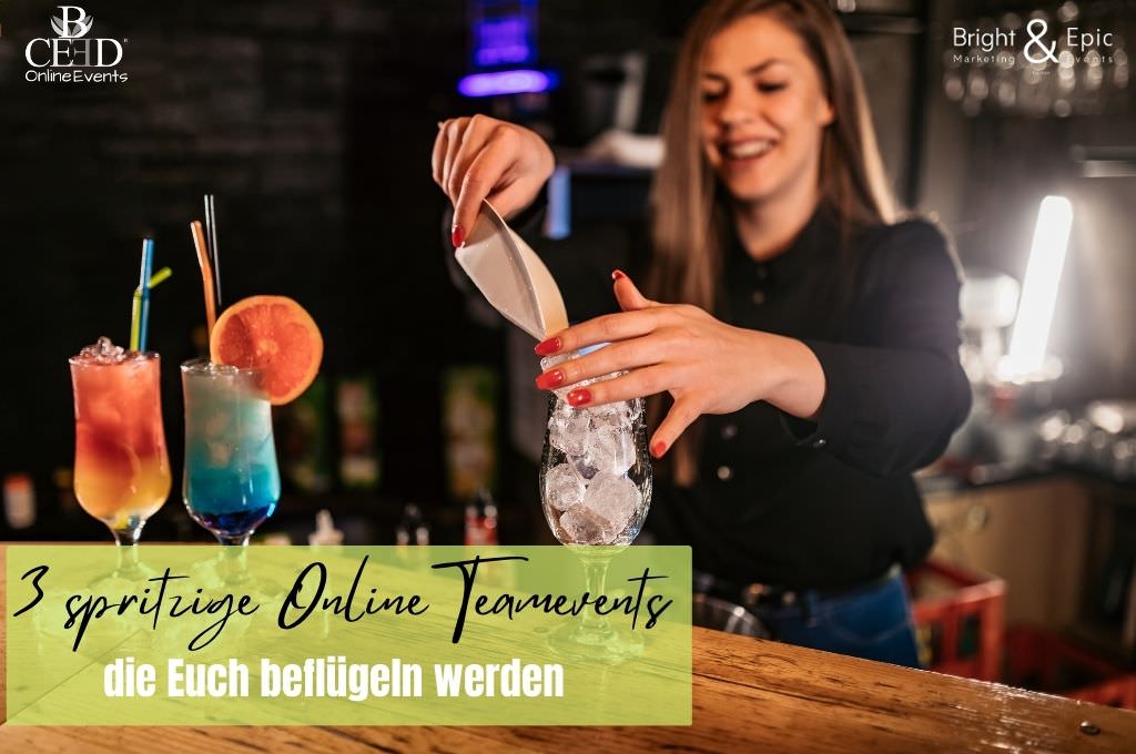 Three popular online team events with cocktails, gin and tapas - bright and epic group and eventagentur b-ceed