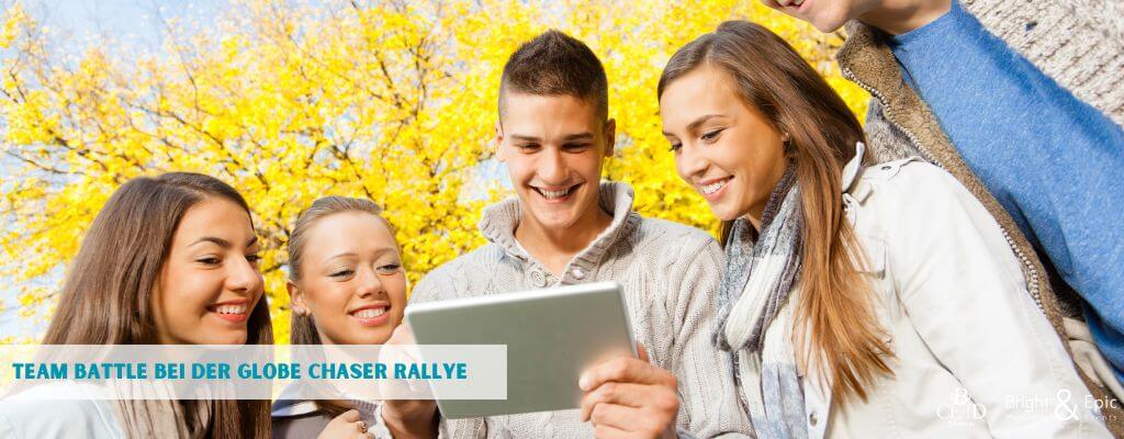 Outdoor teambuilding tip 2023: Team rally with app with bright&amp;epic events, globe chaser app and b-ceed