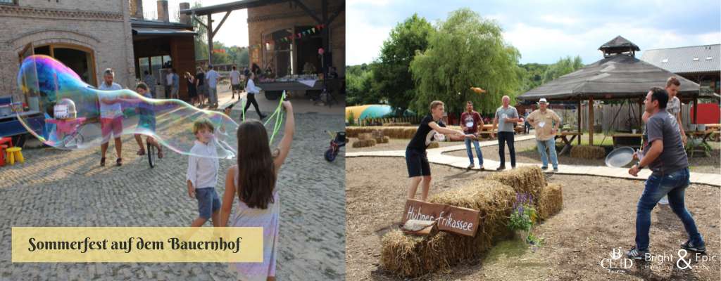 Familien Sommerfest auf dem Bauernhof mit der Eventagentur Bright and Epic Europa