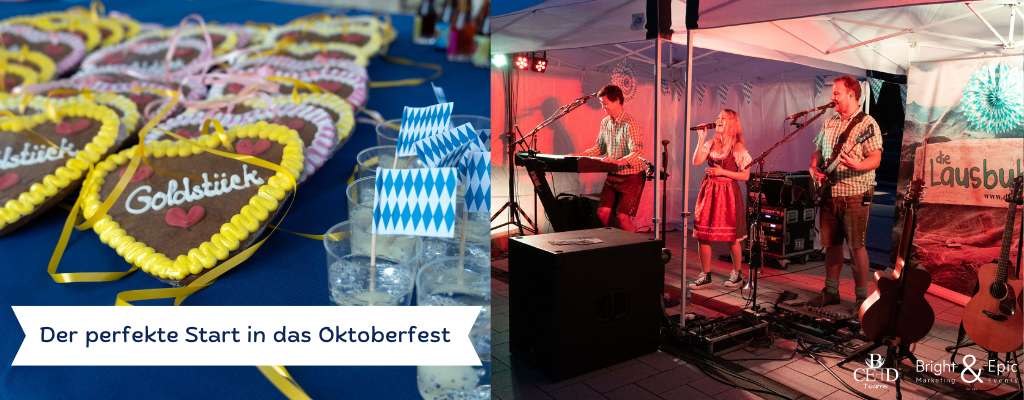 Oktoberfest event for companies as mobile summer party and autumn party booking at b-ceed and Bright and Epic event agency