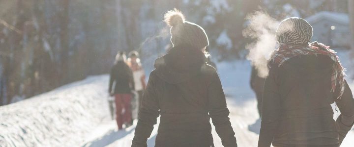 Hike through the winter nature with mulled wine Christmas party idea b-ceed events